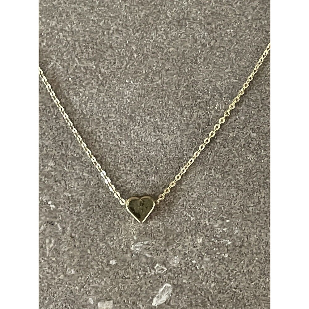 Small Solid Gold Tone Heart Necklace